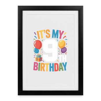 9th birthday - Framed poster (27 × 37 cm) - black - Front