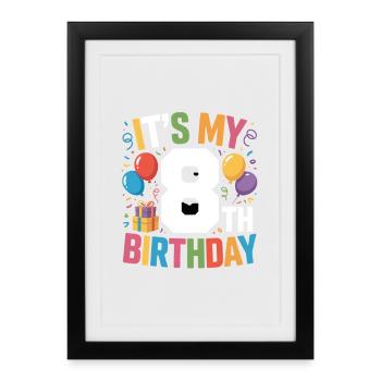 8th birthday - Framed poster (27 × 37 cm) - black - Front