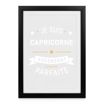 Capricorne Ascendant Parfaite - Affiche encadrée (27 × 37 cm) - noir - Devant
