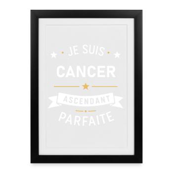 Ascendant Cancer Parfaite - Affiche encadrée (27 × 37 cm) - noir - Devant