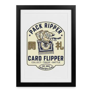 Pack Ripper Card Flipper Collect Trade Battle Crew - Framed poster (27 × 37 cm) - black - Front