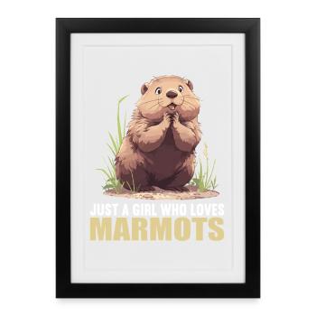 Marmottes Marmotte - Affiche encadrée (27 × 37 cm) - noir - Devant