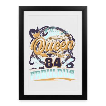 84th Birthday Queen - Framed poster (27 × 37 cm) - black - Front