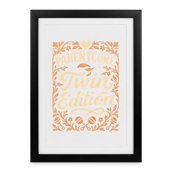Édition jumelle | Parents jumeaux rétro - Affiche encadrée (27 × 37 cm) - noir - Devant