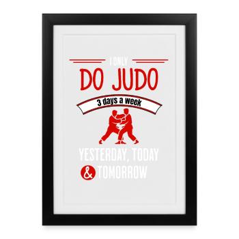 Citation drôle de judo - Affiche encadrée (27 × 37 cm) - noir - Devant