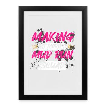 Mud run squad Schlammlauf Mud Run Muddy Race - Framed poster (27 × 37 cm) - black - Front
