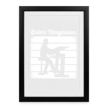 Funny Art Painter Color Magician Drawing Gift Idea - Gerahmtes Poster (27 × 37 cm) - Schwarz - Vorne
