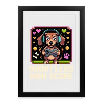 Short Legs High Score - Framed poster (27 × 37 cm) - black - Front