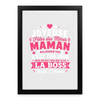 Maman chef - Affiche encadrée (27 × 37 cm) - noir - Devant