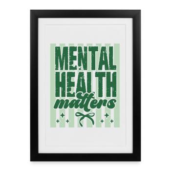 Mental Health Matters Gift Self Care - Framed poster (27 × 37 cm) - black - Front