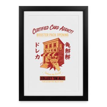 Certified Card Addict Booster Pack Opening Collect - Framed poster (27 × 37 cm) - black - Front