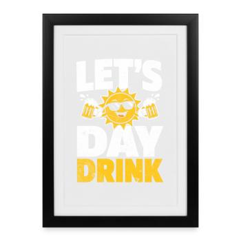 Conception de la chemise de la fête Sun Beer - Affiche encadrée (27 × 37 cm) - noir - Devant