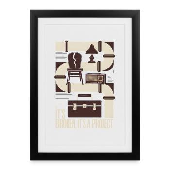 Broken? Project | Upcycling Repair - Framed poster (27 × 37 cm) - black - Front