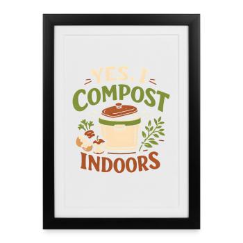 Compost intérieur | Jardinage urbain - Affiche encadrée (27 × 37 cm) - noir - Devant