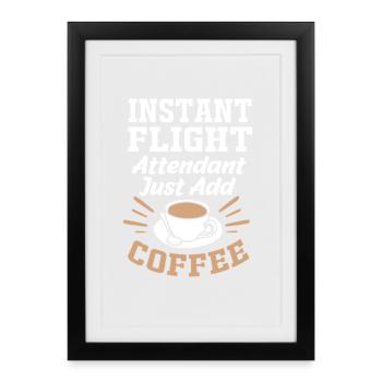Stewardess Flight Attendant - Framed poster (27 × 37 cm) - black - Front