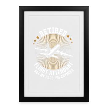 Flight Attendant Stewardess - Framed poster (27 × 37 cm) - black - Front