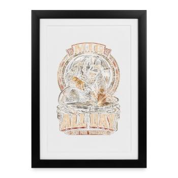 Soudeur soudeur MIG toute la journée - Affiche encadrée (27 × 37 cm) - noir - Devant