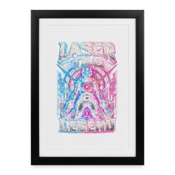 Légende du laser tag - Affiche encadrée (27 × 37 cm) - noir - Devant