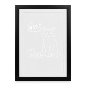 Chat Quel Pot de Fleurs Chemise Humoristique - Affiche encadrée (27 × 37 cm) - noir - Devant