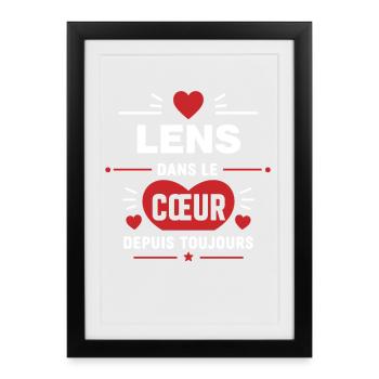 Cœur Lens Depuis Toujours - Affiche encadrée (27 × 37 cm) - noir - Devant