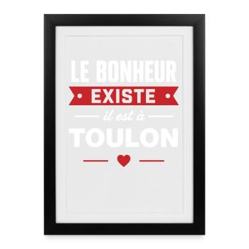 Bonheur existe à Toulon - Affiche encadrée (27 × 37 cm) - noir - Devant