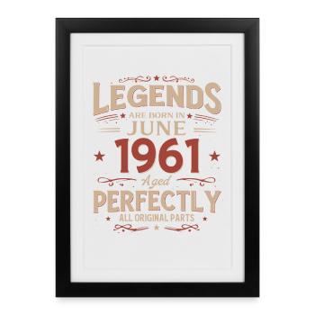 65th Birthday Legend June Born in 1961 - Framed poster (27 × 37 cm) - black - Front