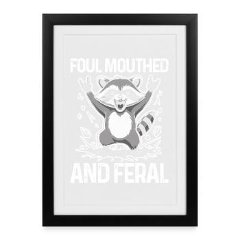 Trash Panda Raccoon - Framed poster (27 × 37 cm) - black - Front