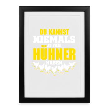 Hühnerflüsterer Huhn Hühnerhalter Hühner - Gerahmtes Poster (27 × 37 cm) - Schwarz - Vorne