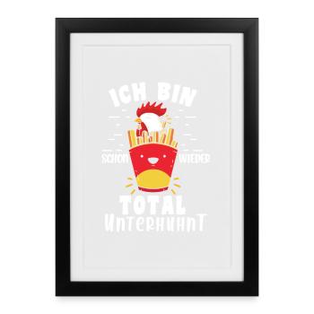 Hühnerflüsterer Huhn Hühnerhalter Hühner - Gerahmtes Poster (27 × 37 cm) - Schwarz - Vorne