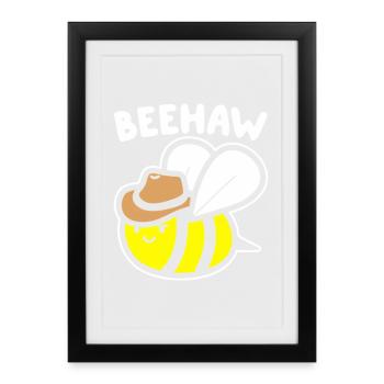 Chapeau de cowboy Beehaw Beehaw - Affiche encadrée (27 × 37 cm) - noir - Devant