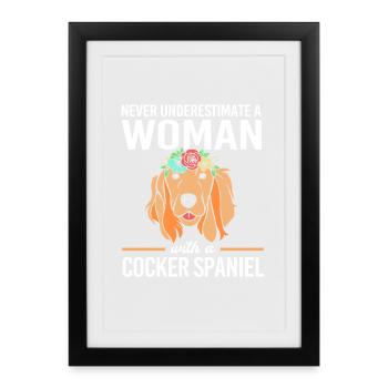 Cocker Spaniel Mom Dog Mom - Framed poster (27 × 37 cm) - black - Front