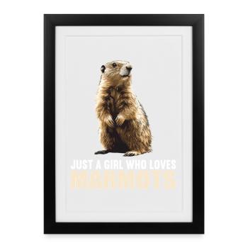 Marmottes Marmotte - Affiche encadrée (27 × 37 cm) - noir - Devant