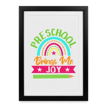 Maître de maternelle m’apporte de la joie Maître de maternelle - Affiche encadrée (27 × 37 cm) - noir - Devant