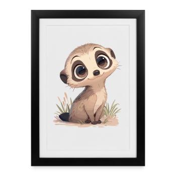 Meerkat Erdmännchen - Framed poster (27 × 37 cm) - black - Front