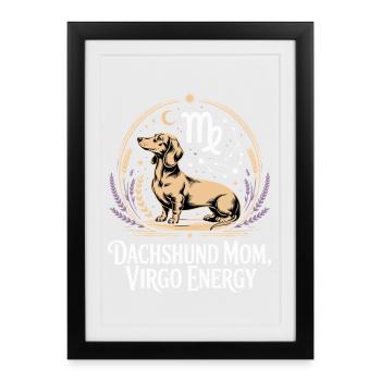 Maman teckel vierge - Affiche encadrée (27 × 37 cm) - noir - Devant