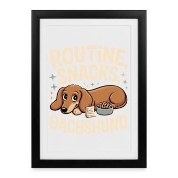 Routine Snacks Dachshund - Framed poster (27 × 37 cm) - black - Front