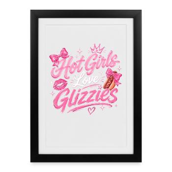 Glizzy Gobbler Hot Dog Sausage Grilling Humor - Framed poster (27 × 37 cm) - black - Front