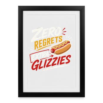 Hot Dog, Sausage, Fast Food, Grilling - Framed poster (27 × 37 cm) - black - Front