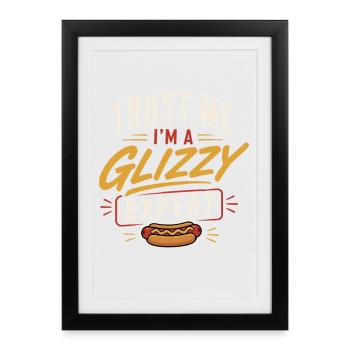 Hot Dog Sausage Street Food BBQ - Framed poster (27 × 37 cm) - black - Front