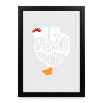 Poulets Whisperer Poulets Poulets Poulets Gardiens de poulets - Affiche encadrée (27 × 37 cm) - noir - Devant