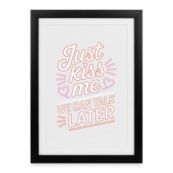 Parlez-moi plus tard Küss Mich JGA Soirée en solo - Affiche encadrée (27 × 37 cm) - noir - Devant