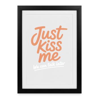 Parlez-moi plus tard Küss Mich JGA Soirée en solo - Affiche encadrée (27 × 37 cm) - noir - Devant