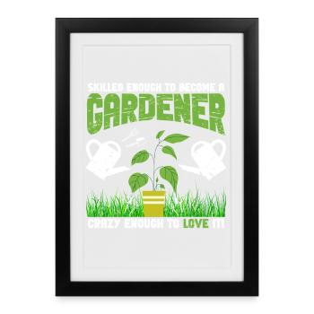 Jardinier fou habile - Affiche encadrée (27 × 37 cm) - noir - Devant
