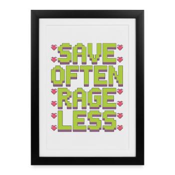 Game Developer Save Often Rage Less Web Developer - Framed poster (27 × 37 cm) - black - Front