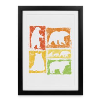 Bears Vintage Graphic - Framed poster (27 × 37 cm) - black - Front
