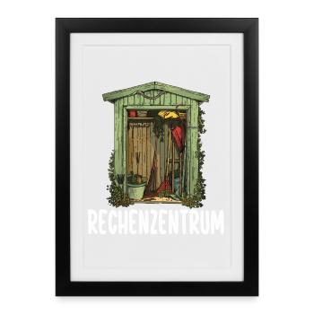 Schrebergarten Gärtner Rechenzentrum Gartenfreunde - Gerahmtes Poster (27 × 37 cm) - Schwarz - Vorne