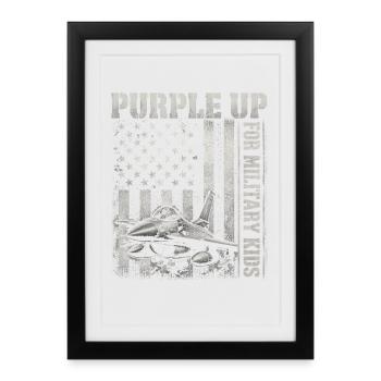 Enfants militaires violets Chasseurs Militaires Enfants - Affiche encadrée (27 × 37 cm) - noir - Devant