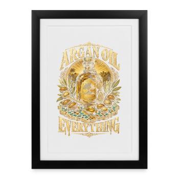 Maroc Maroc Argan Huile Tout - Affiche encadrée (27 × 37 cm) - noir - Devant
