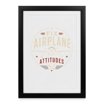 Aircraft Engineer Maintenance and Technology - Framed poster (27 × 37 cm) - black - Front