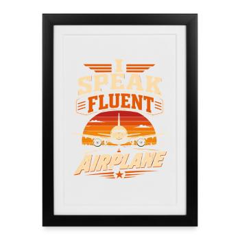 Aircraft, mechanics, engineering and aeronautics - Framed poster (27 × 37 cm) - black - Front